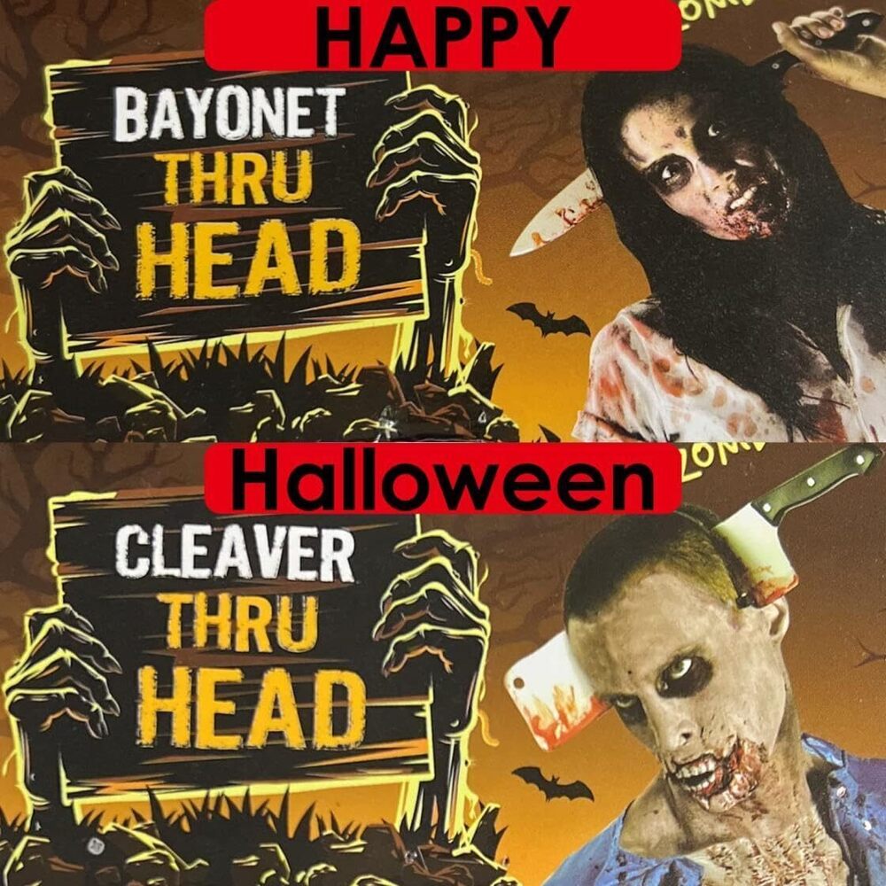 5654 3Pcs Halloween Knife Headbands + 30Pcs Scar Temporary Tattoos,Haunted - Picture 6 of 7